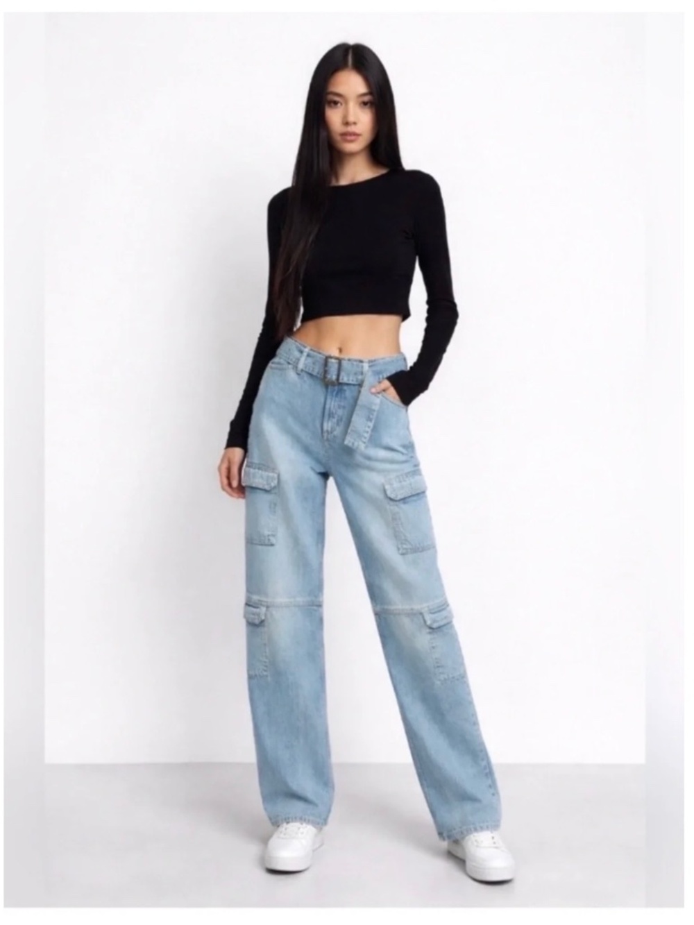 Zara Belted Cargo Jeans